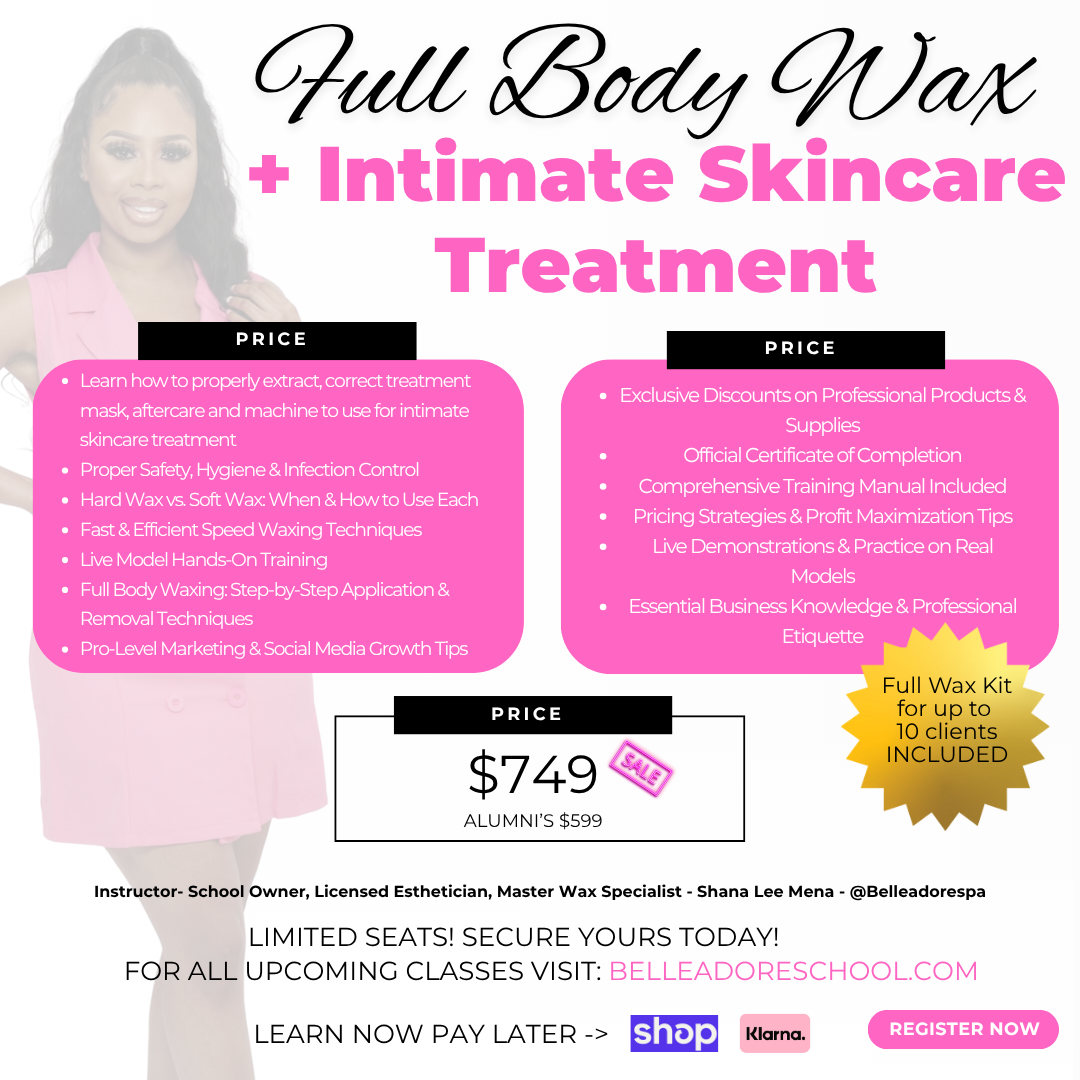 Advanced Full Body Wax Masterclass + Intimate Skincare Treatment (Deposit)